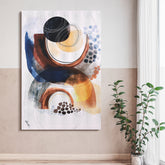 "Colorful Harmony II", Colorful Abstract Rendered on Silver Shagreen Gallery Wrapped Wall Art, sized 60"x40"